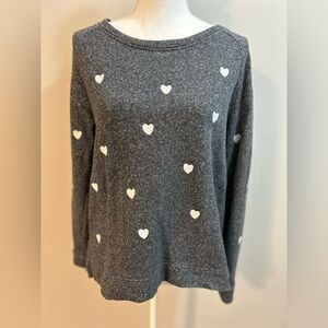 Loft Lou & Grey Top With Hearts Size Medium